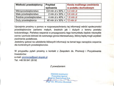 Informacja dot. programu Polska Strefa Inwestycji - wsparcie przedsiębiorców
