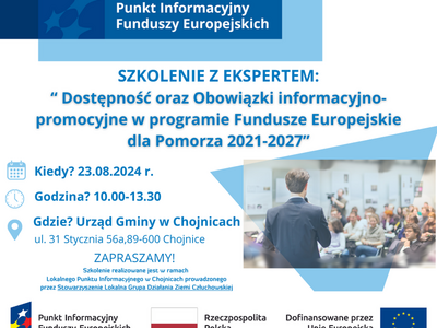 Szkolenie „Dostępność oraz Obowiązki informacyjno-promocyjne w programie Fundusze Europejskie dla Pomorza 2021-2027”
