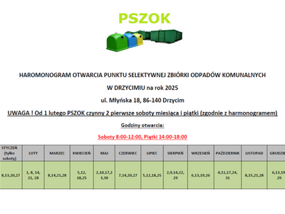 Harmonogram PSZOK -2025