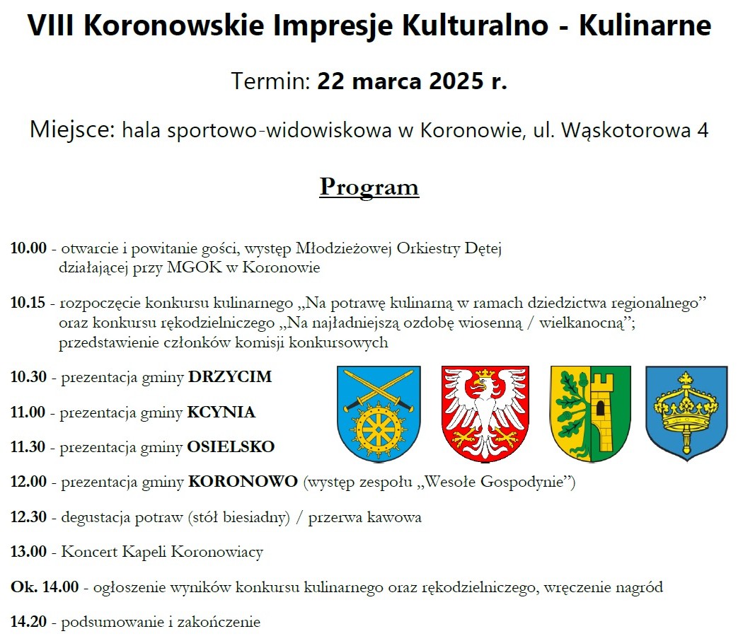Impresje Koronowo - Program imprezy