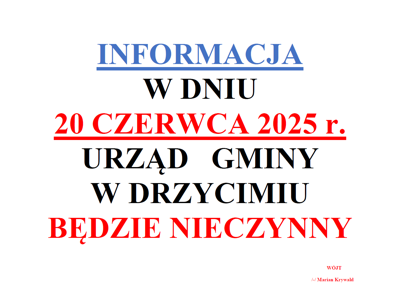 Urząd będzie nieczynny
