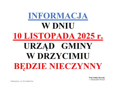 Urząd będzie nieczynny