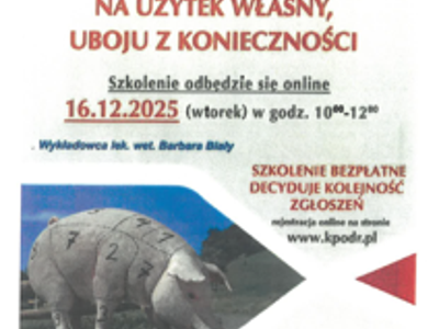 Szkolenie - pozyskiwanie mięsa na użytek własny