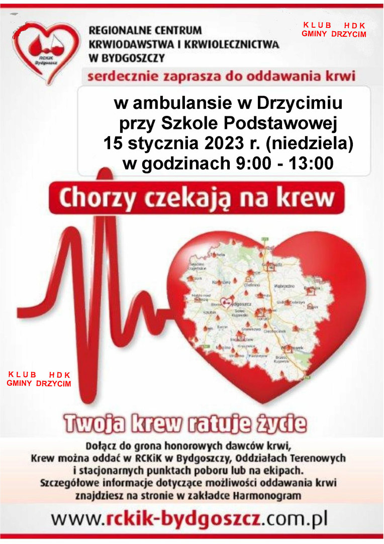 Plakat krwiodawców.