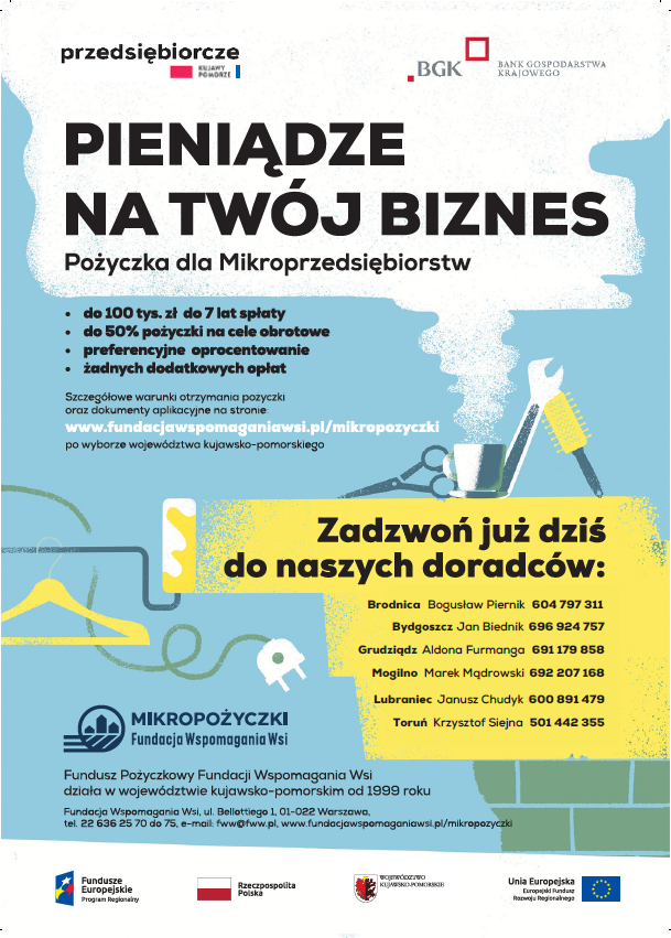 Plakat akcji - Pieniądze na Twój biznes