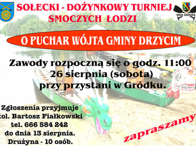 Plakat na konkurs sołecki smoczych łodzi