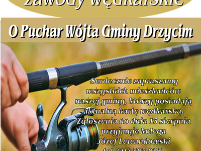 Plakat Zawodów Wędkarskich o Puchar Wójta Gminy Drzycim