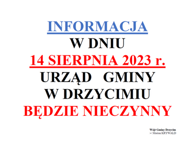 Urząd będzie nieczynny