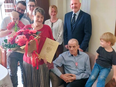 Jubilaci z najbliższą rodziną.