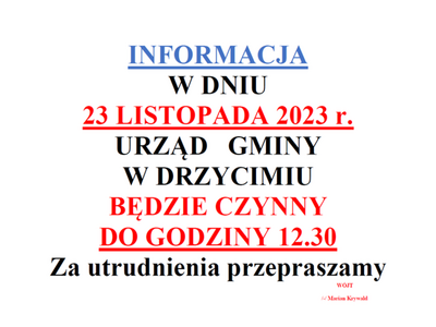Urząd będzie nieczynny