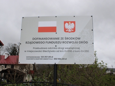 Przebudowa drogi w Biechówku.