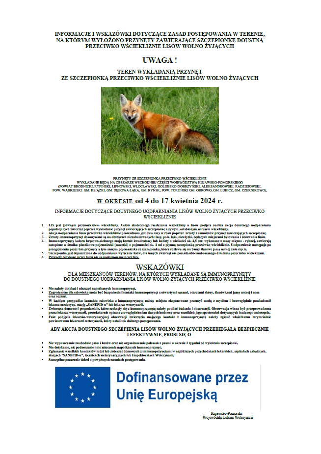 KOMUNIKAT - Wojewódzkiego Lekarza Weterynarii - plakat