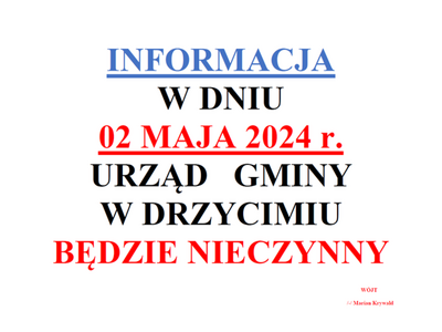 Urząd będzie nieczynny