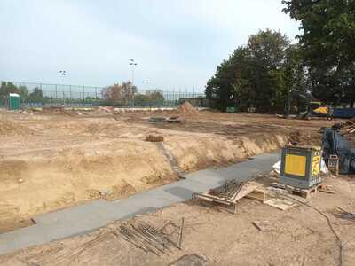 Budowa Hali Sportowej w Drzycimiu - wylane pierwsze fundamenty.