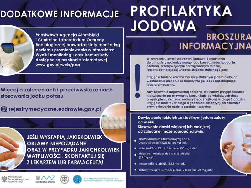 Informacje dot.  dystrybucji tabletek jodku potasu
