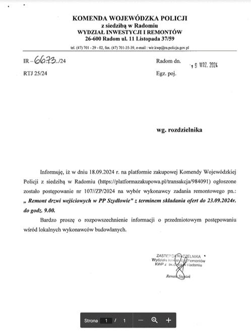 policja drzwi
