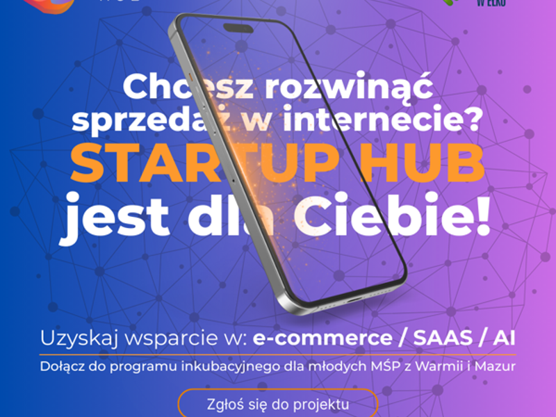plakat Projekt INNOWACYJNY MOF EŁK – STARTUP HUB