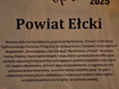 Powiat Ełcki Samorządowym Liderem Edukacji 