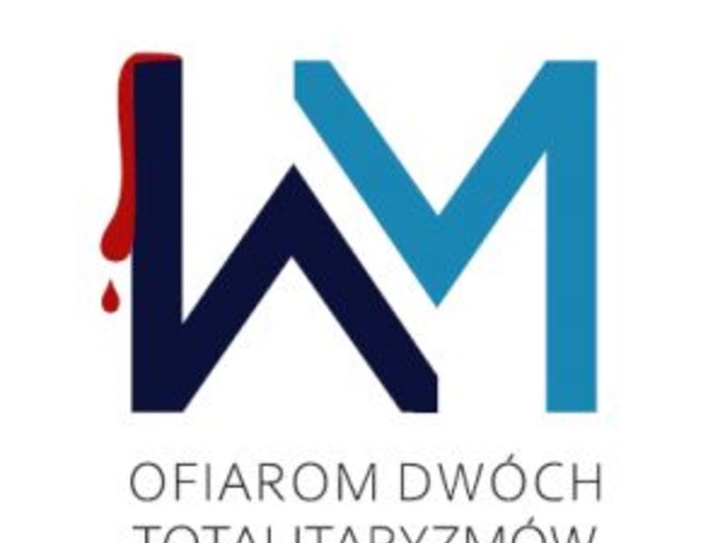 Projekt graficzny logo, symbolizujący uhonorowanie pamięci ofiar obu totalitaryzmów na Warmii i Mazurach.