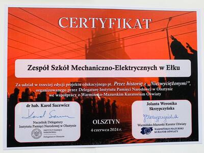 ZS M-E w Ełku nagrodzony 