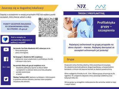 szczepienie na grypę - ulotka