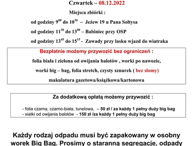 Zbiórka folii rolniczych