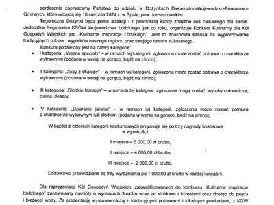 konkurs kulinarny dla KGW