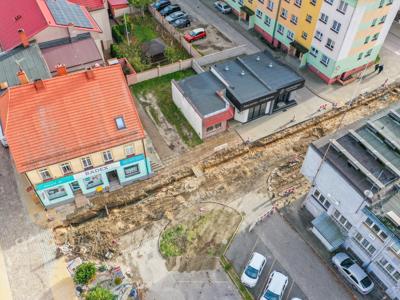 Postęp prac przy przebudowie ulic w centrum Sławna