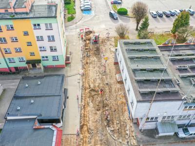 Postęp prac przy przebudowie ulic w centrum Sławna