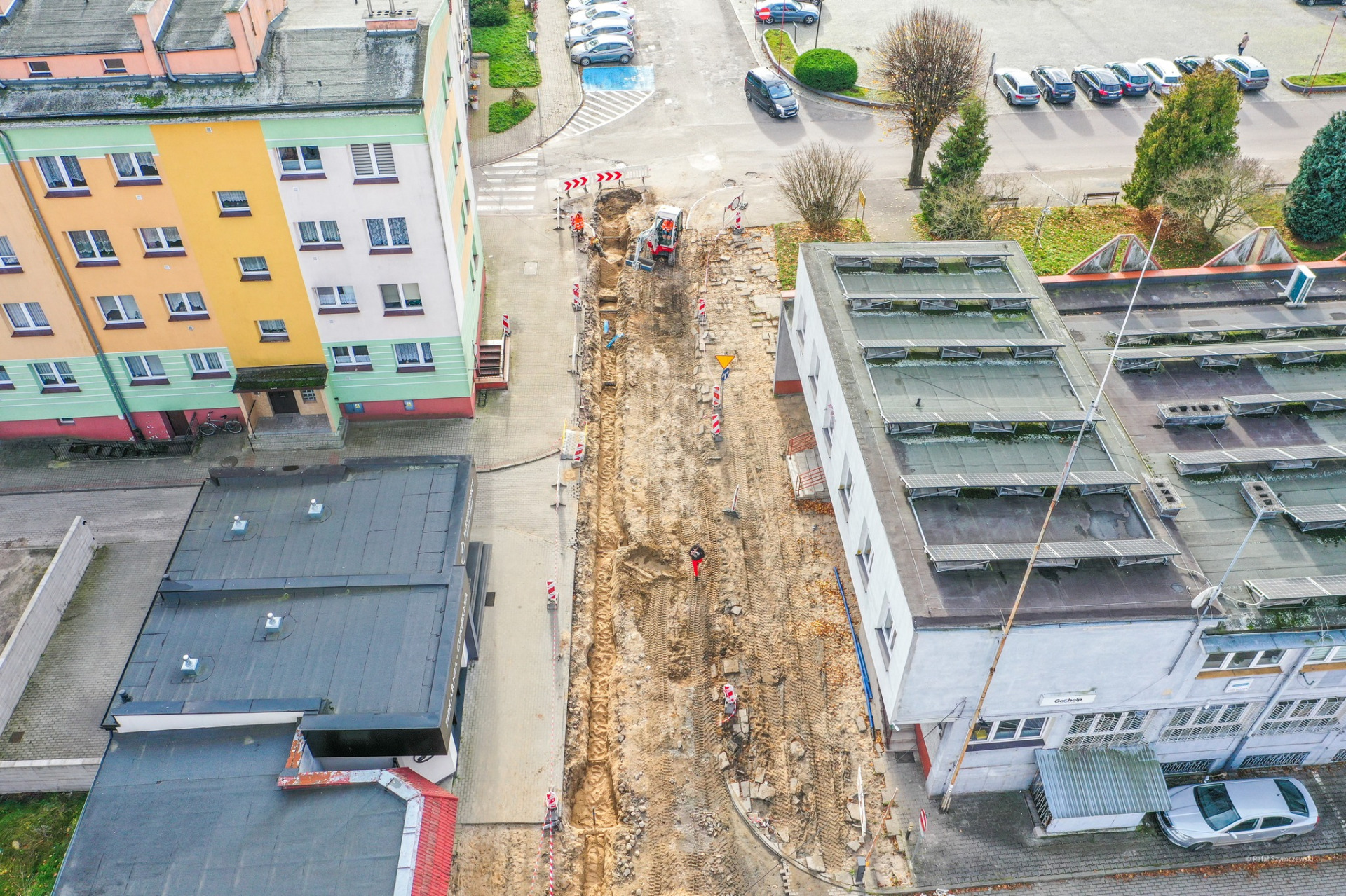 Postęp prac przy przebudowie ulic w centrum Sławna