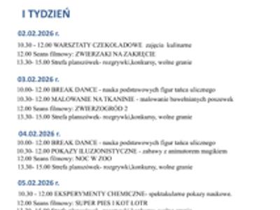 Ferie zimowe 2026 w Sławnie