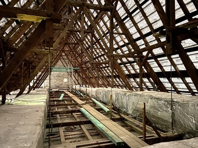 Remont dachu Sławieńskiego Domu Kultury - poddasze