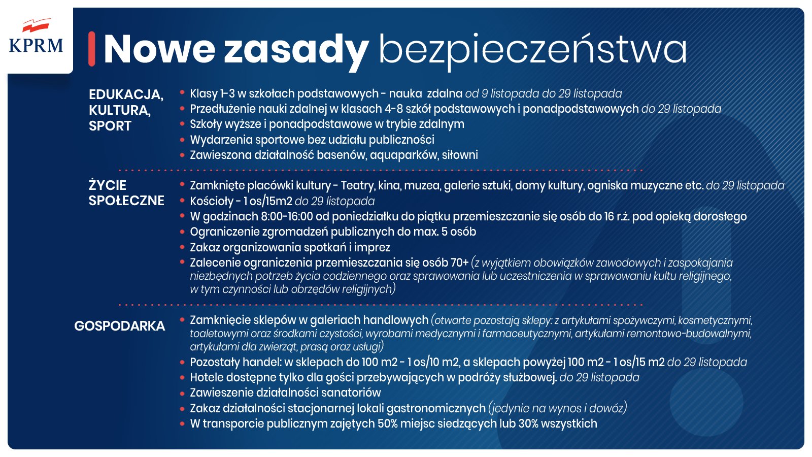 
Wprowadzono kolejne zasady bezpieczeństwa
