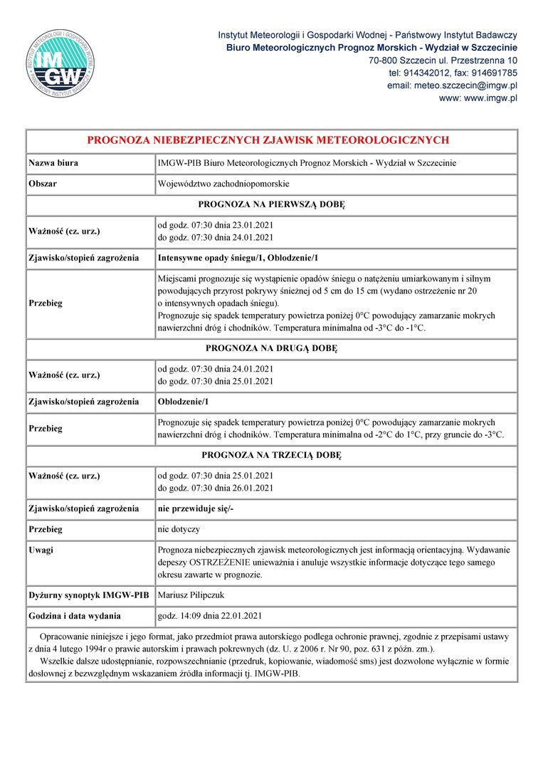 
Ostrzeżenie meteorologiczne

