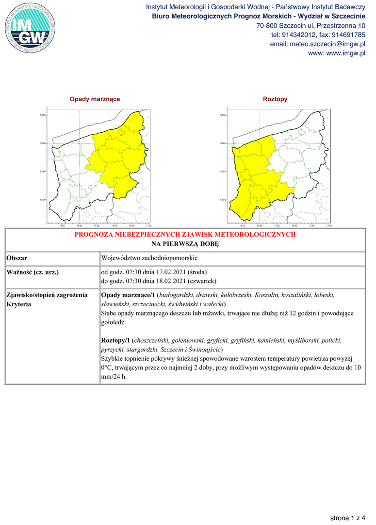 
Ostrzeżenie meteorologiczne
