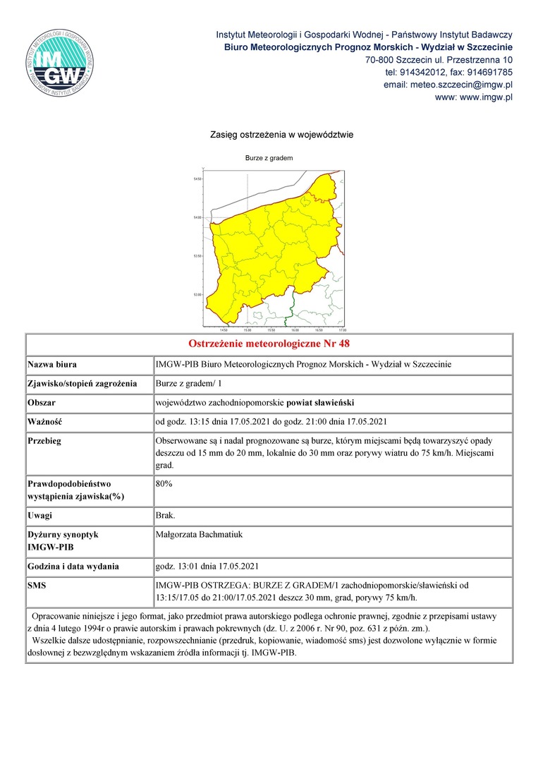 
Ostrzeżenie meteorologiczne

