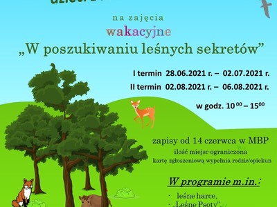 "W poszukiwaniu leśnych sekretów" - wakacje w Miejskiej Bibliotece Publicznej w Sławnie