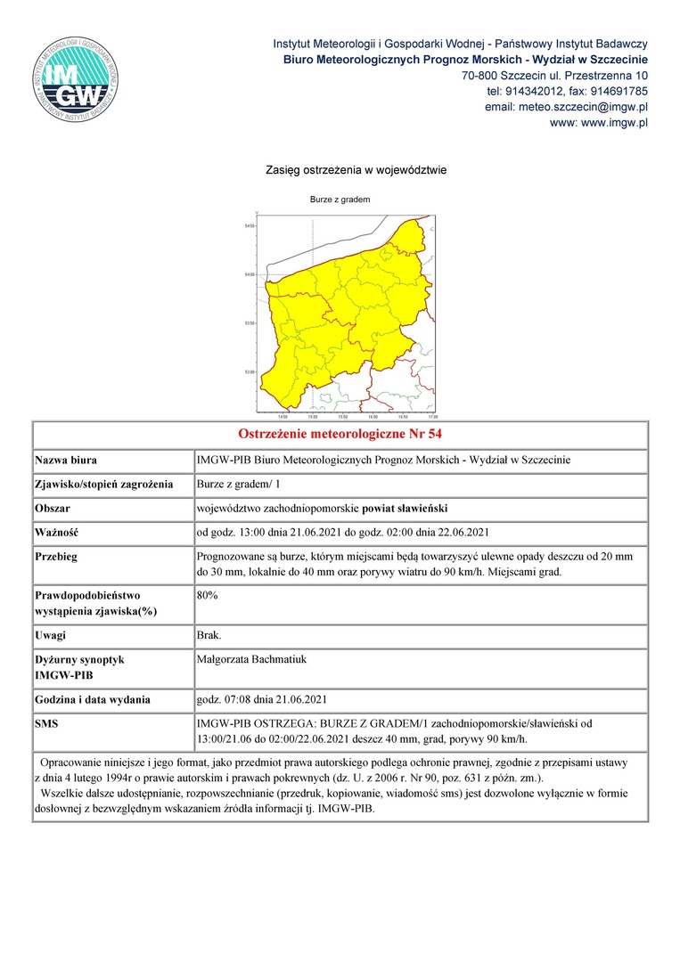 
Ostrzeżenie meteorologiczne
