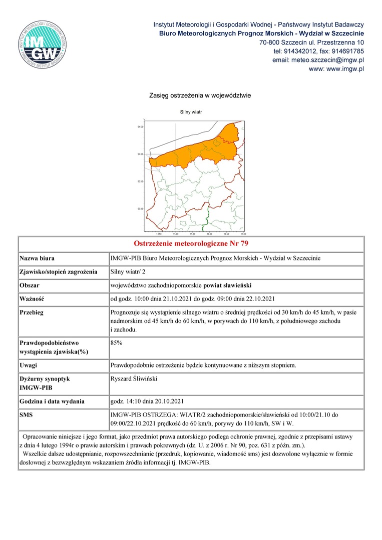 
Ostrzeżenie meteorologiczne
