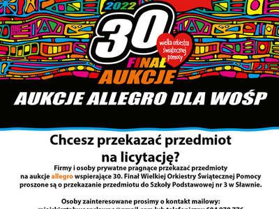 Przekaż przedmiot na licytację allegro wspierającą 30 finał WOŚP
