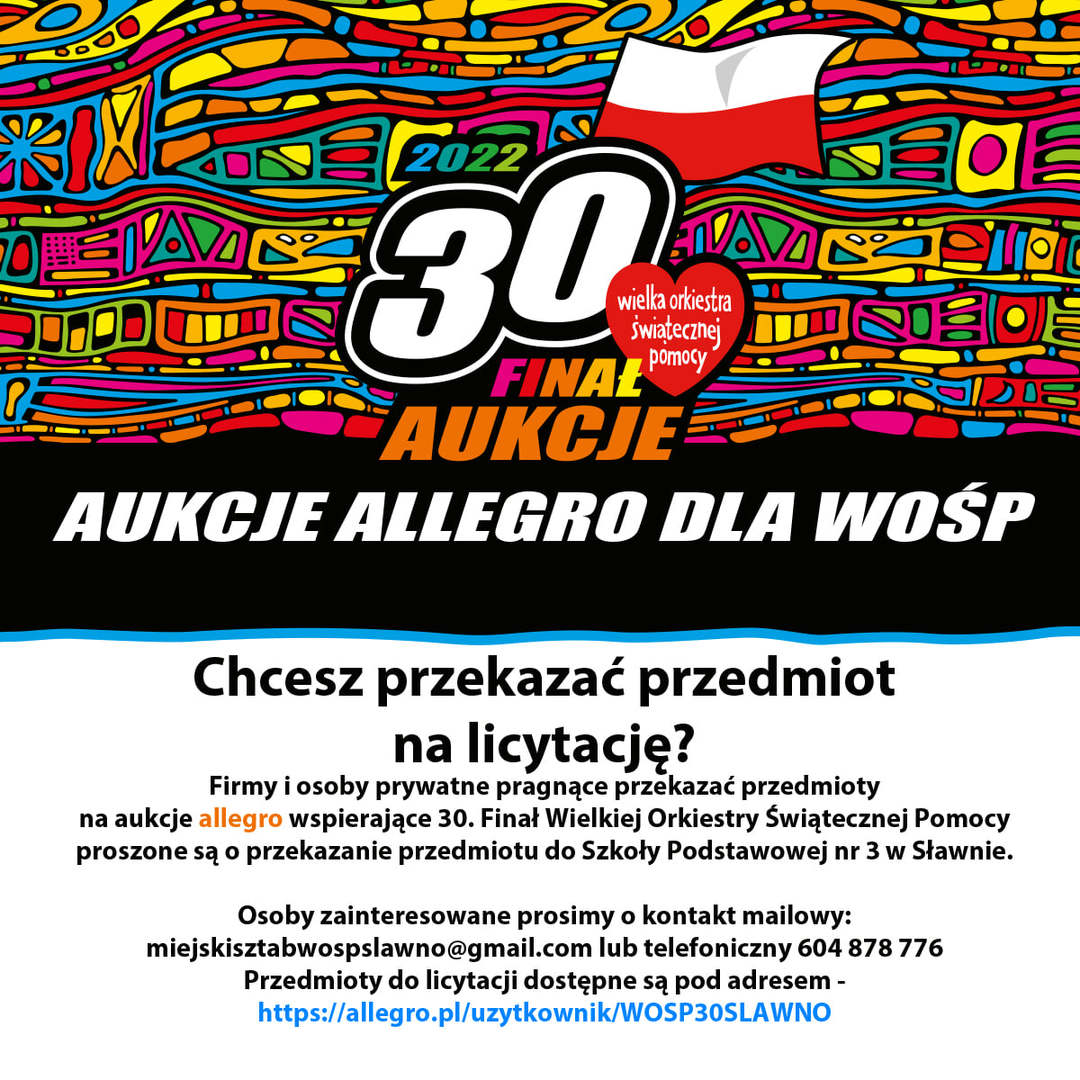 Przekaż przedmiot na licytację allegro wspierającą 30 finał WOŚP