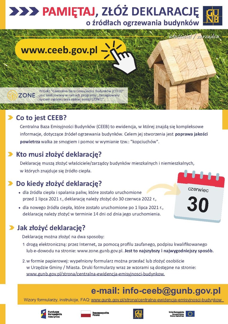 
Przypomnienie o złożeniu deklaracji do CEEB
