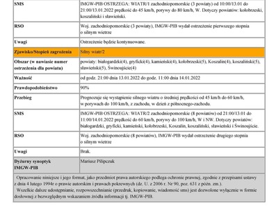 
Ostrzeżenie meteorologiczne
