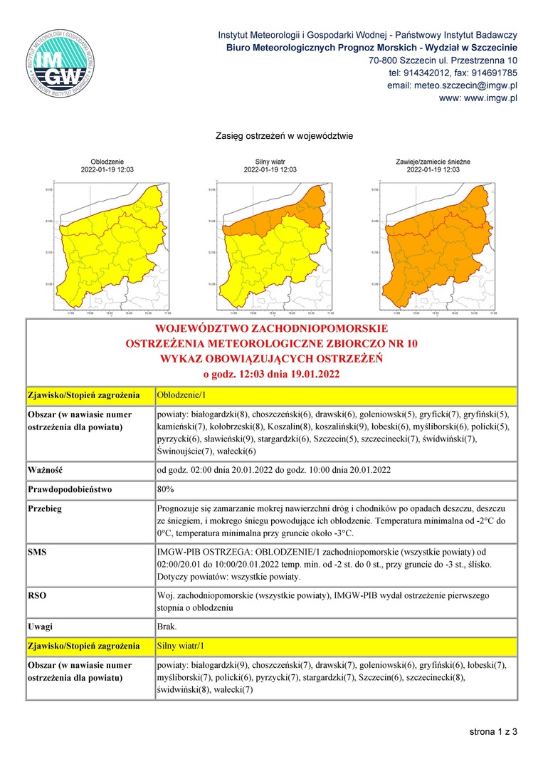 
Ostrzeżenie meteorologiczne
