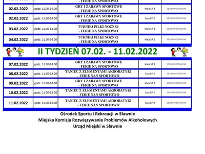 
Ferie zimowe 2022
