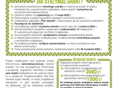 Zielona Ławeczka – konkurs grantowy dla mieszkańców miast...