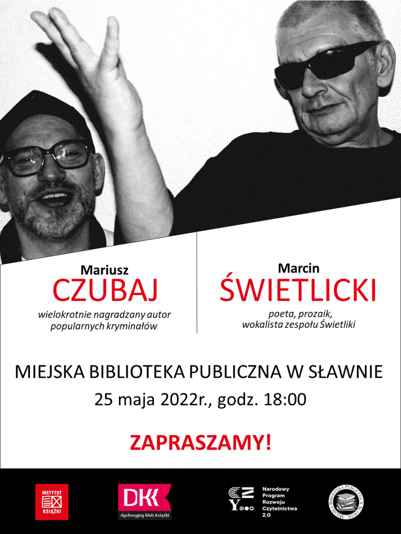 
Mariusz Czubaj i Marcin Świetlicki w sławieńskiej bibliotece...
