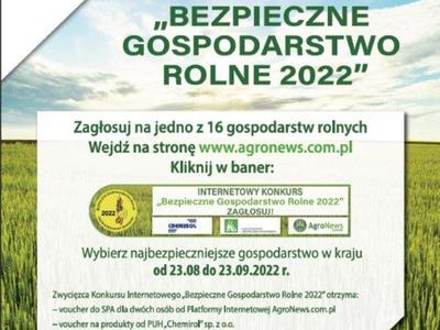 Konkurs Bezpieczne Gospodarstwo Rolne 2022