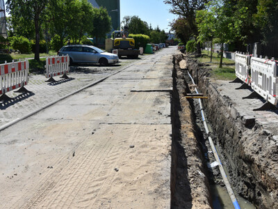 
Ulica Okrzei w przebudowie

