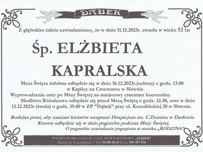 
Kondolencje z powodu śmierci pracownika
